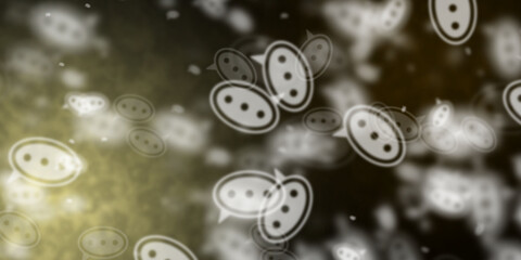 Abstract light yellow and gold background with flying speech bubbles