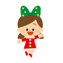 サンタクロースの仮装をしている子供