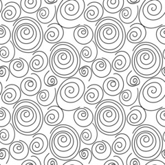Seamless pattern of spirals of geometric shapes