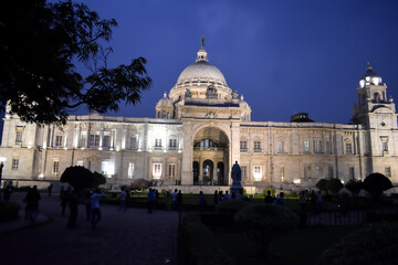 Fototapeta na wymiar A night view of Victoria memorial, Kolkata.