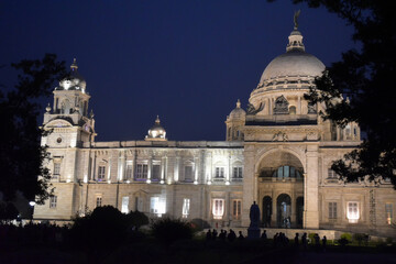 Obraz premium A night view of Victoria memorial, Kolkata.