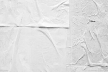 Blank white crumpled and creased paper poster texture