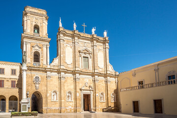 View at the Cathedral of Saint John the Baptist in Brindisi, Italy - obrazy, fototapety, plakaty