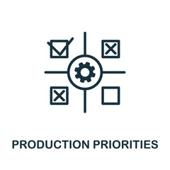 Production Priorities icon. Monochrome sign from production management collection. Creative Production Priorities icon illustration for web design, infographics and more