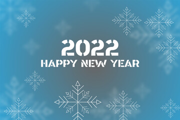 Naklejka na ściany i meble Happy new 2022 year text with light effect and fireworks