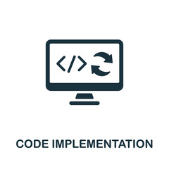 Code Implementation icon. Monochrome sign from production management collection. Creative Code Implementation icon illustration for web design, infographics and more