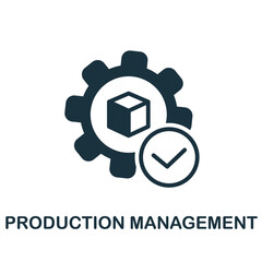 Production Management icon. Monochrome sign from production management collection. Creative Production Management icon illustration for web design, infographics and more
