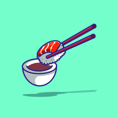 sushi and soy sauce illustratrion
