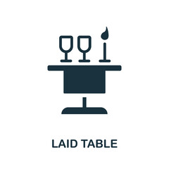 Laid Table icon. Monochrome sign from restaurant collection. Creative Laid Table icon illustration for web design, infographics and more