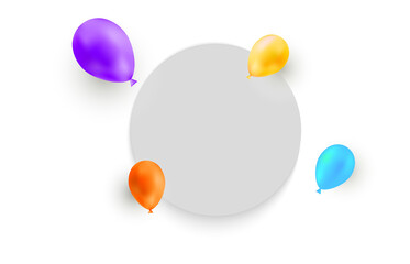 Place for the text of congratulations and invitations with balloons. Vector.	