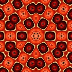 Fototapeta premium red gold and black patterned square tessellation in random mosaic design
