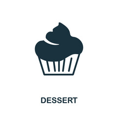 Dessert icon. Monochrome sign from restaurant collection. Creative Dessert icon illustration for web design, infographics and more