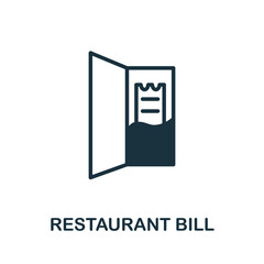 Restaurant Bill icon. Monochrome sign from restaurant collection. Creative Restaurant Bill icon illustration for web design, infographics and more