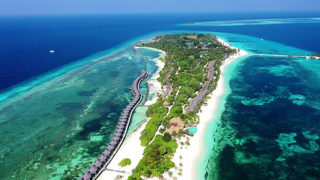 Aerial view of Kuredu Island Resort, Maldives