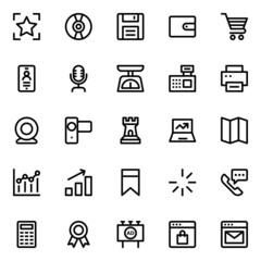 Outline icons for digital marketing.