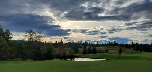 sunset in the park