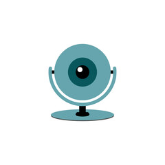 Webcam icon. Online webcam video chat, flat rounded icon