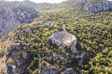 Termessos ancient city the amphitheatre. Termessos is one of Antalya -Turkey's most outstanding archaeological sites. Despite the long siege, Alexander the Great could not capture the ancient city.