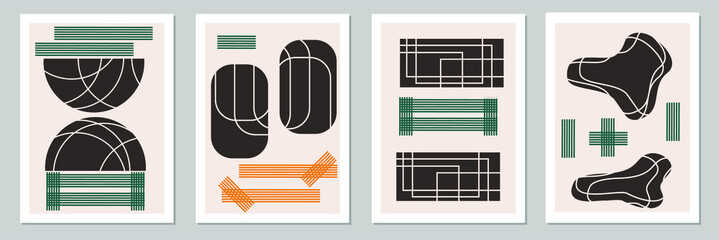 Collection of contemporary minimalist art for posters, wall hangings, postcards, business cards, covers