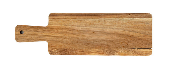 Wooden cutting board on a white background