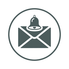 Obraz premium Alert, email, bell, mail, notification, notify, ring icon. Gray vector design.