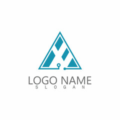 Fototapeta premium Futuristic Triangle Chain logo design inspiration