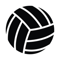 Naklejka premium volleyball ball icon, black and white, vector illustration 