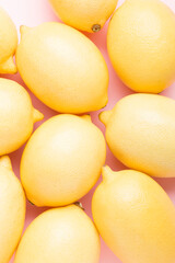 Several yellow bright lemons. Bright citruses.