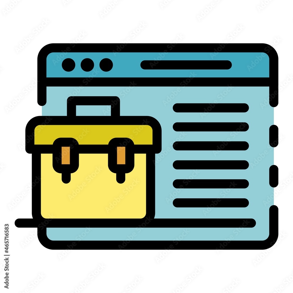 Poster application window portfolio icon. outline application window portfolio vector icon color flat isola