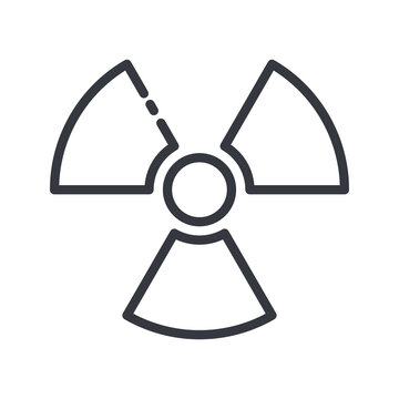 Line Icon Of A Roentgen And X Ray Procedure. Radioactivity Sign