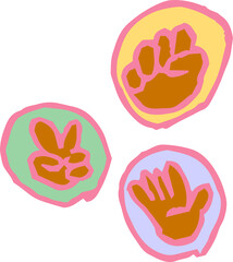 Obraz premium 子供が描いたじゃんけんの落書き 