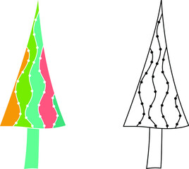 Vector of the boho christmas tree