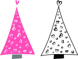 Vector of the boho christmas tree