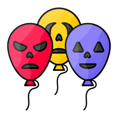 Horror Balloon bouquets Concept,  Balloon Garland frightful Decoration Vector Color Icon Design, Halloween costume Symbol, Holiday Celebrations Sign,  Christian feast  Stock illustration