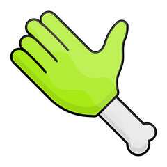 Alien Hand with Bone Concept Vector Color Icon Design, Halloween costume Symbol, Holiday Celebrations Sign,  Christian feast  Stock illustration