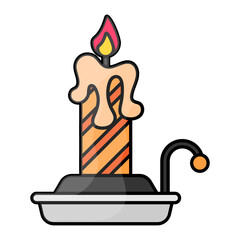classic Scented Candles with tray Concept Vector Color Icon Design, Halloween costume Symbol, Holiday Celebrations Sign,  Christian feast  Stock illustration