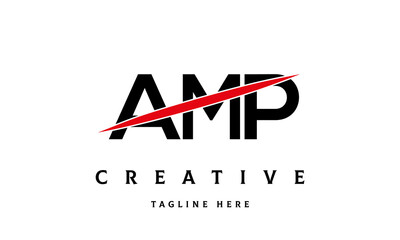 AMP creative three latter logo vector