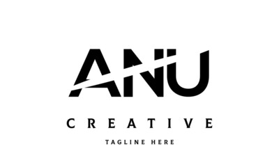 ANU creative three latter logo vector