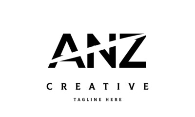 ANZ creative three latter logo vector