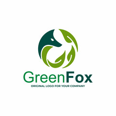 Nature green fox logo design.