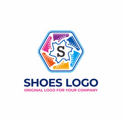 Shoes logo design template.