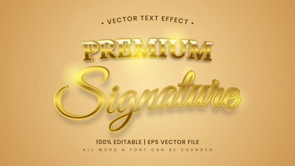 Shiny Premium Signature 3d Text Style Effect. Editable illustrator text style.