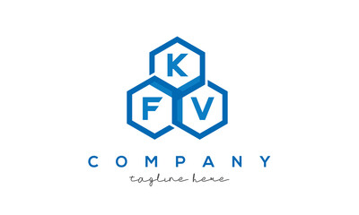 KFV letters design logo with three polygon hexagon logo vector template