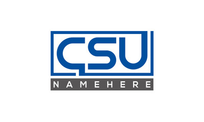 CSU Letters Logo With Rectangle Logo Vector