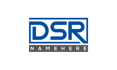 DSR Letters Logo With Rectangle Logo Vector