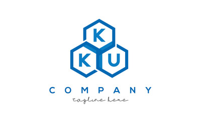 KKU letters design logo with three polygon hexagon logo vector template