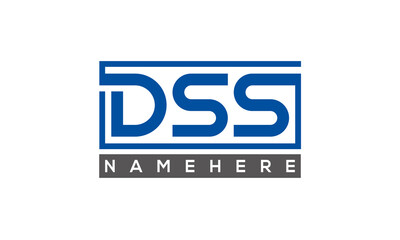 DSS Letters Logo With Rectangle Logo Vector