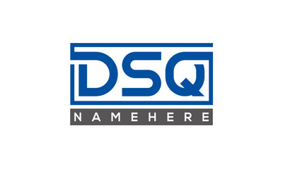 DSQ Letters Logo With Rectangle Logo Vector
