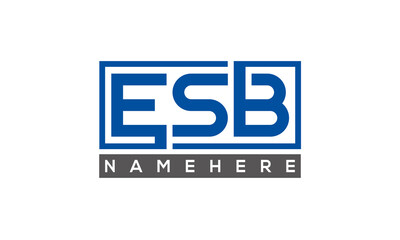 ESB Letters Logo With Rectangle Logo Vector