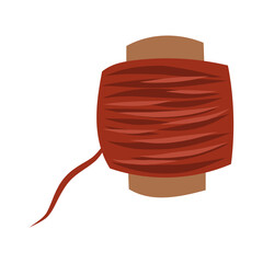 Obraz premium Red thread on spool.Vector hand drawn